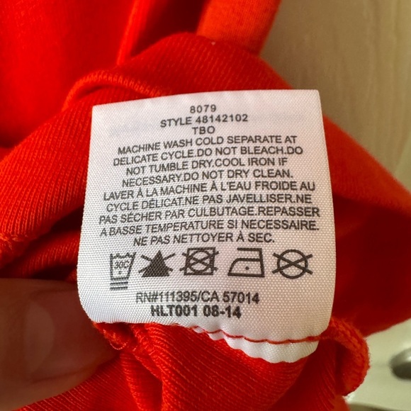 Tory Burch women’s Polo sleeve coral orange Cotton small - Picture 8 of 10